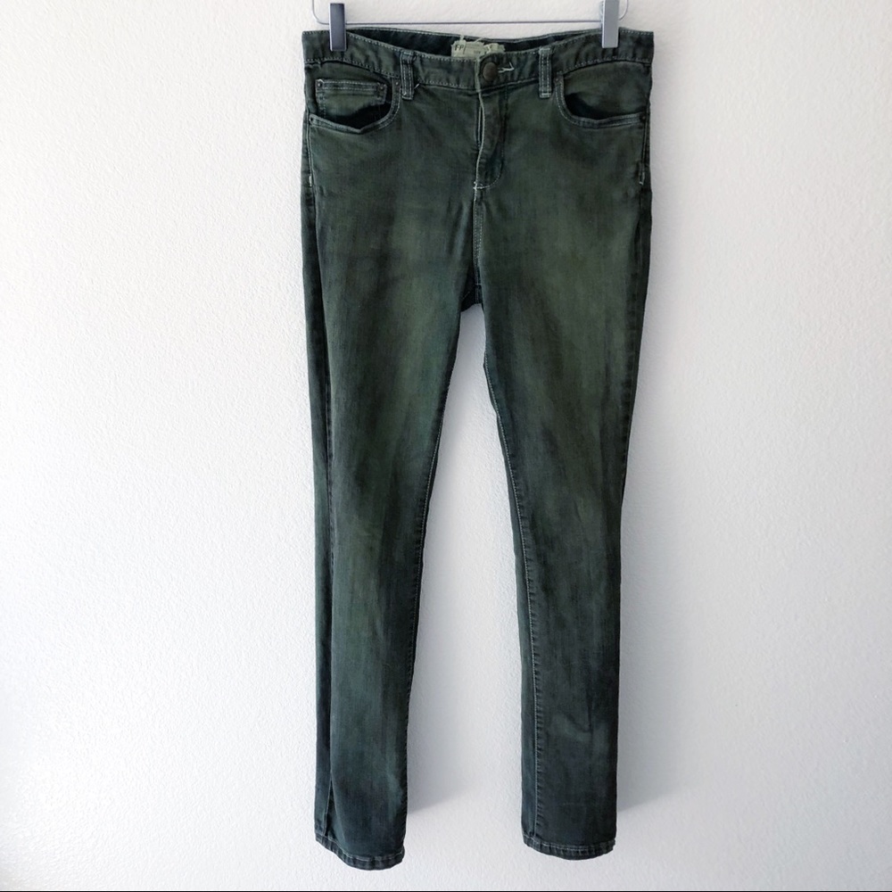 Free people dark green skinny jeans